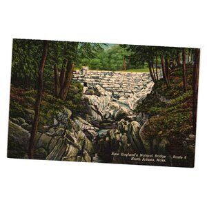 New England Natural Bridge Route 8 Postcard North Adams MA White Marble Dam WMNB